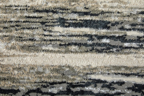 8' X 10' Gray And Black Abstract Distressed Area Rug