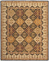 8' X 10' Gold Tan And Black Geometric Hand Tufted Area Rug