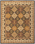 8' X 10' Gold Tan And Black Geometric Hand Tufted Area Rug