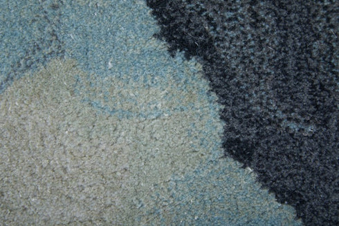 8' X 10' Green Blue And Ivory Abstract Hand Tufted Area Rug
