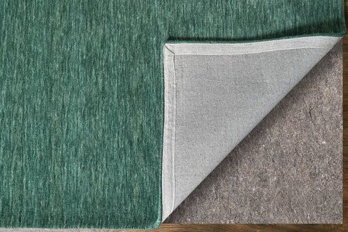 9' X 13' Green And White Hand Woven Area Rug