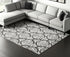9' X 12' Gray Ivory And Black Floral Hand Tufted Area Rug