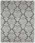 9' X 12' Gray Ivory And Black Floral Hand Tufted Area Rug