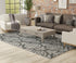 9' X 12' Gray Ivory And Black Floral Hand Tufted Area Rug