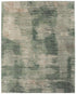 9' X 12' Green Ivory And Brown Abstract Distressed Area Rug