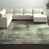 9' X 12' Green Ivory And Brown Abstract Distressed Area Rug