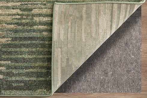 9' X 12' Green Ivory And Brown Abstract Distressed Area Rug