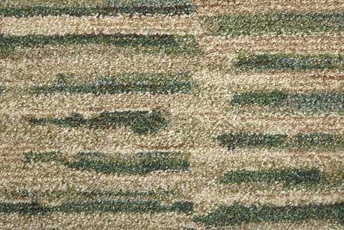 9' X 12' Green Ivory And Brown Abstract Distressed Area Rug