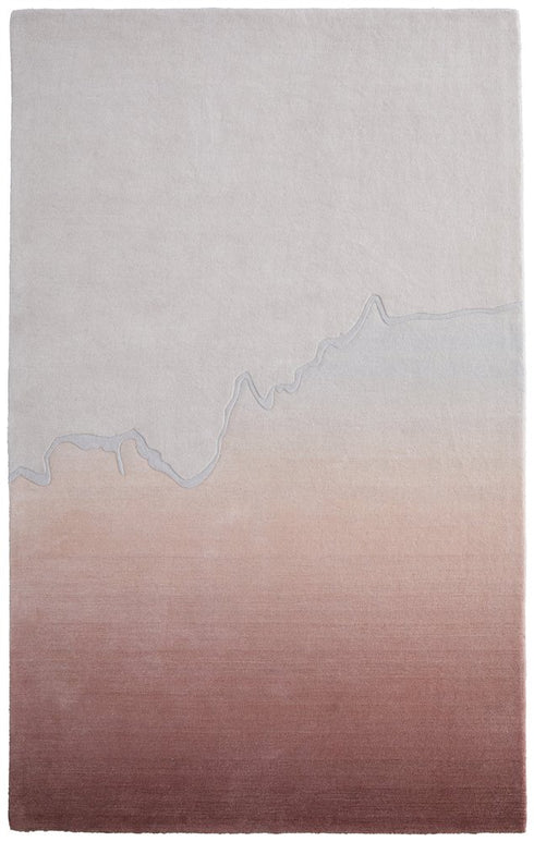 8' X 10' Pink And Ivory Ombre Hand Tufted Area Rug
