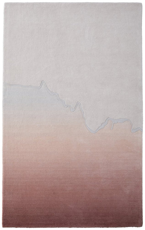 8' X 10' Pink And Ivory Ombre Hand Tufted Area Rug
