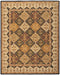 8' X 10' Gold Tan And Black Geometric Hand Tufted Area Rug