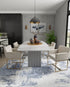 9' X 12' Blue And Ivory Abstract Hand Tufted Area Rug