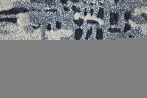 9' X 12' Blue And Ivory Abstract Hand Tufted Area Rug
