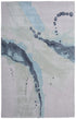8' X 10' Green Blue And Ivory Abstract Hand Tufted Area Rug