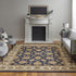 8' X 10' Blue Tan And Gold Oriental Hand Tufted Area Rug