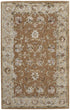 8' X 10' Tan And Ivory Floral Hand Tufted Area Rug