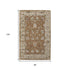 8' X 10' Tan And Ivory Floral Hand Tufted Area Rug
