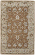 8' X 10' Tan And Ivory Floral Hand Tufted Area Rug