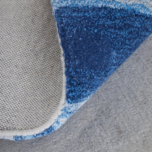 9' X 12' Blue And Gray Abstract Hand Tufted Area Rug