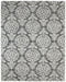 9' X 12' Gray Ivory And Black Floral Hand Tufted Area Rug