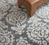 9' X 12' Gray Ivory And Black Floral Hand Tufted Area Rug