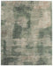 9' X 12' Green Ivory And Brown Abstract Distressed Area Rug
