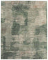 9' X 12' Green Ivory And Brown Abstract Distressed Area Rug