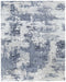 9' X 12' Blue And Ivory Abstract Hand Tufted Area Rug