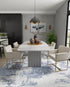 9' X 12' Blue And Ivory Abstract Hand Tufted Area Rug