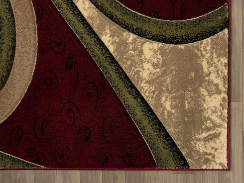 3D Spiral Swirls Modern Area Rug- Multicolor