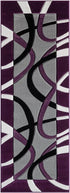 Abstract 3D Wave Lined Carved Modern Area Rug - Multicolor
