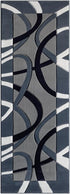 Abstract 3D Wave Lined Carved Modern Area Rug - Multicolor