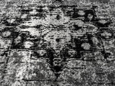 Black Grey Modern Oriental Abstract Area Rug