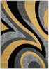 Black and Grey with Red or Yellow Abstract 3D Area Rug