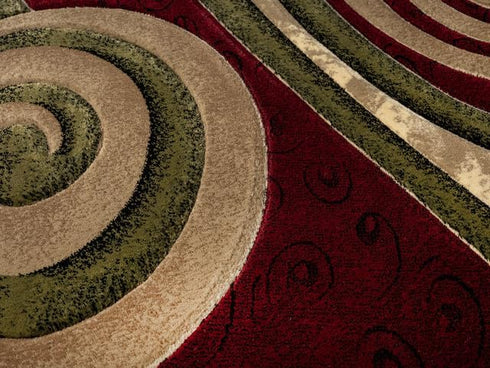 3D Spiral Swirls Modern Area Rug- Multicolor