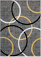 Grey Black and White Multicolor Circles Modern Area Rug