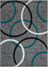 Grey Black and White Multicolor Circles Modern Area Rug