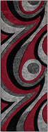 Black and Grey with Red or Yellow Abstract 3D Area Rug