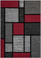 Black, Grey, and Multicolor 3D Carved Modern Area Rug