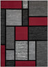 Black, Grey, and Multicolor 3D Carved Modern Area Rug