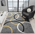 Grey Black and White Multicolor Circles Modern Area Rug