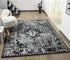 Black Grey Modern Oriental Abstract Area Rug