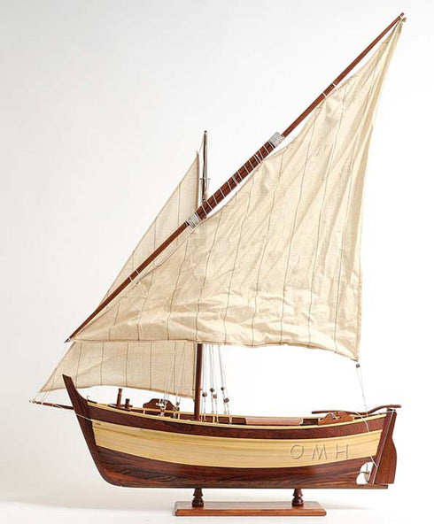 34" Unfinished Wood Hand Painted Model Boat