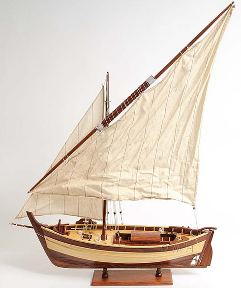 34" Unfinished Wood Hand Painted Model Boat