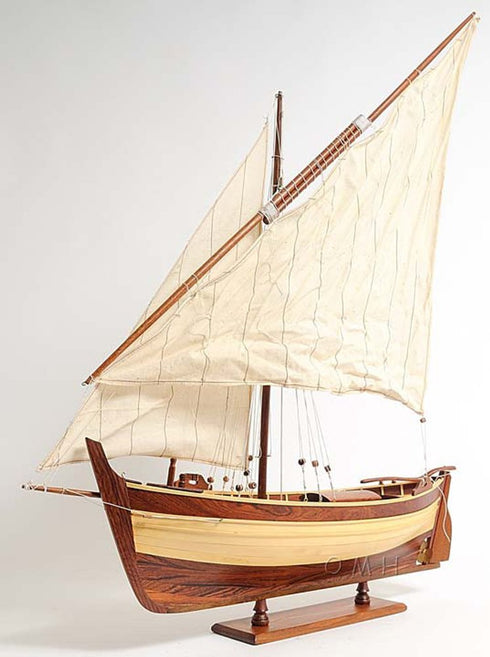 34" Unfinished Wood Hand Painted Model Boat