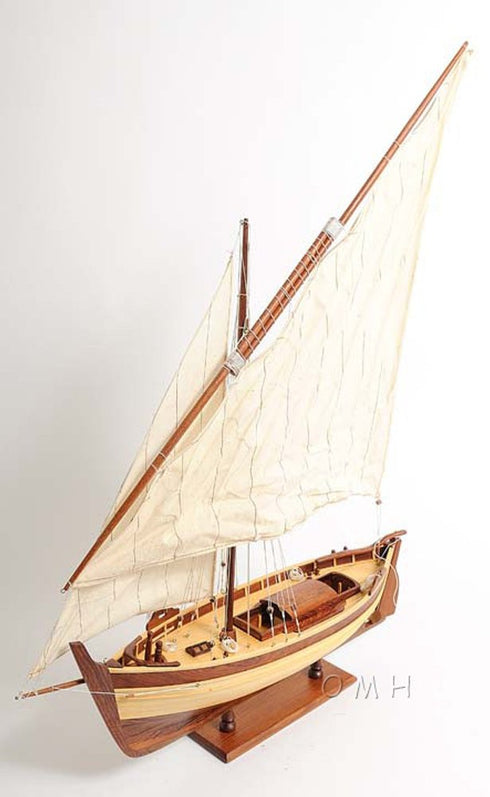 34" Unfinished Wood Hand Painted Model Boat