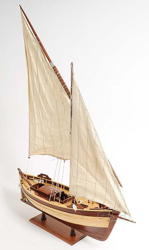 34" Unfinished Wood Hand Painted Model Boat