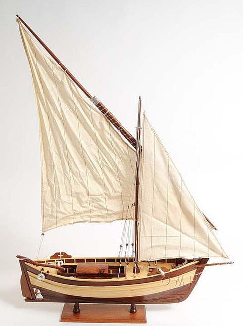 34" Unfinished Wood Hand Painted Model Boat