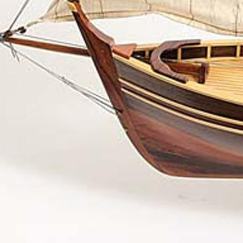 33" Unfinished Wood Hand Painted Model Boat