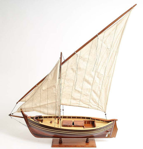 33" Unfinished Wood Hand Painted Model Boat